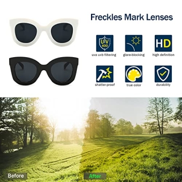 Freckles Mark Butterfly Sunglasses for Women - Trendy Cat Eye Shades