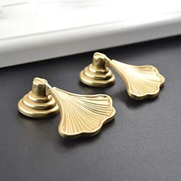 Stylish MOU 4-Pack Golden Pulls Cabinet Knobs for Home