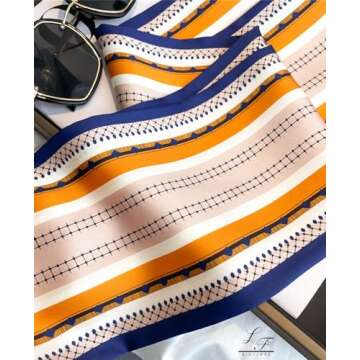 Hioyiwse Head Scarf Hair Neck Scarves For Women Purse Bag Scarfs For Handbags Silky Long Thin Satin Headscarf Fashion Lightweight 59 * 5.9inch B20