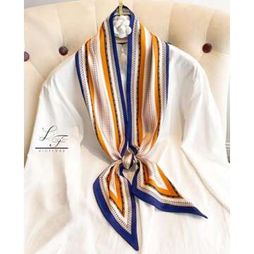 Hioyiwse Head Scarf Hair Neck Scarves For Women Purse Bag Scarfs For Handbags Silky Long Thin Satin Headscarf Fashion Lightweight 59 * 5.9inch B20