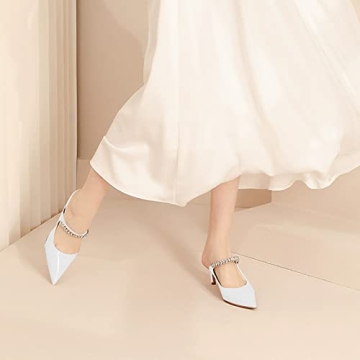 Elegant Jimishow Rhinestone Mule Heels for Women