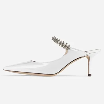 Elegant Jimishow Rhinestone Mule Heels for Women