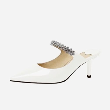 Elegant Jimishow Rhinestone Mule Heels for Women