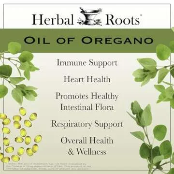 Herbal Roots Oil of Oregano - Made from Mediterranean Oregano Oil - 90 Easy to Swallow Softgel Capsules - Extra Strength 150mg