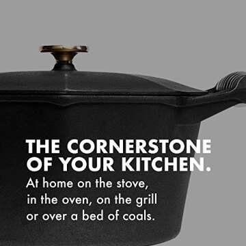 FINEX 5 Quart Cast Iron Dutch Oven - Handcrafted in the USA