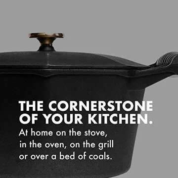 FINEX 5 Quart Cast Iron Dutch Oven - Handcrafted in the USA