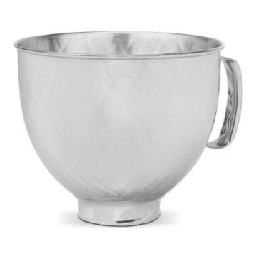 KitchenAid 5 Quart Stainless Steel Bowl for all KitchenAid 4.5-5 Quart Tilt-Head Stand Mixers KSM5SS...
