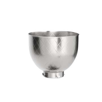 KitchenAid 5 Quart Stainless Steel Bowl for all KitchenAid 4.5-5 Quart Tilt-Head Stand Mixers KSM5SSBQB, Quilted Stainless