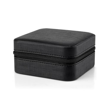 Vlando Faux Leather Travel Jewelry Box for Rings and Necklaces