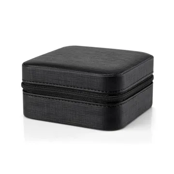 Vlando Faux Leather Travel Jewelry Box for Rings and Necklaces
