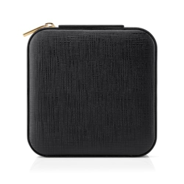 Vlando Faux Leather Travel Jewelry Box for Rings and Necklaces