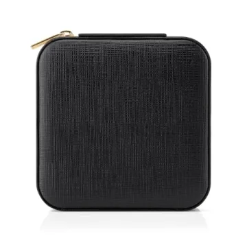 Vlando Faux Leather Travel Jewelry Box for Rings and Necklaces