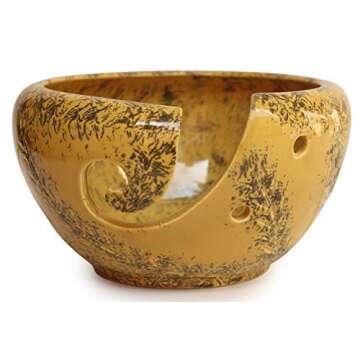 Festive Ceramic Yarn Bowls for Knitting Enthusiasts - 6x4 Inch