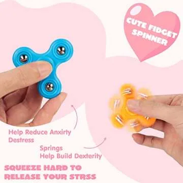 JOYIN 20 Pack Valentines Cards with Fidget Spinner and Red Prefilled Hearts, Stress Relief Hand Finger Spinner Fidget Toys for Boys Kids Valentine’s Day Party Favor, School Classroom Exchange Prizes