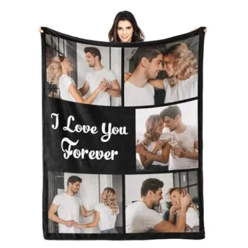 Custom Blanket with Photos, Personalized Photo Collages Blankets for Couple Family Customized Photo ...