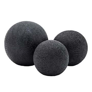 Sagebrook Home Set of 3 Decorative Orbs - Contemporary Modern Black Beaded Ceramic Orbs for Home or ...