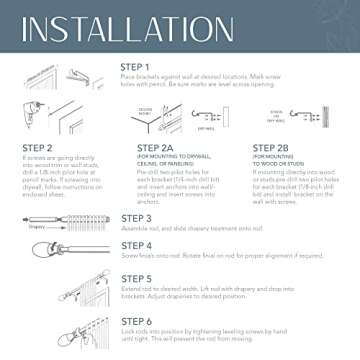 Elrene Home Fashions Serena Single Curtain Rod for Curtains and Drapery with Contemporary Cap Finials, 1-Inch Diameter, 28" - 48" Adjustable Rod, Antique Black