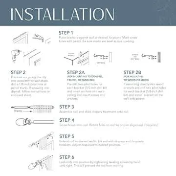 Elrene Home Fashions Serena Single Curtain Rod for Curtains and Drapery with Contemporary Cap Finials, 1-Inch Diameter, 28" - 48" Adjustable Rod, Antique Black