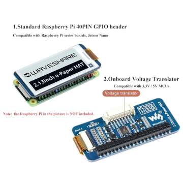 2.13inch E-Ink Display HAT for Raspberry Pi - Low Power