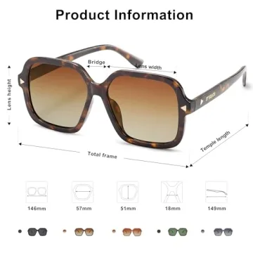 SOJOS Sunglasses for Women & Men, Square, Polarized Lens, Trendy, Oversized Shades (SJ2298, Yellow Tortoise Gold,Brown)
