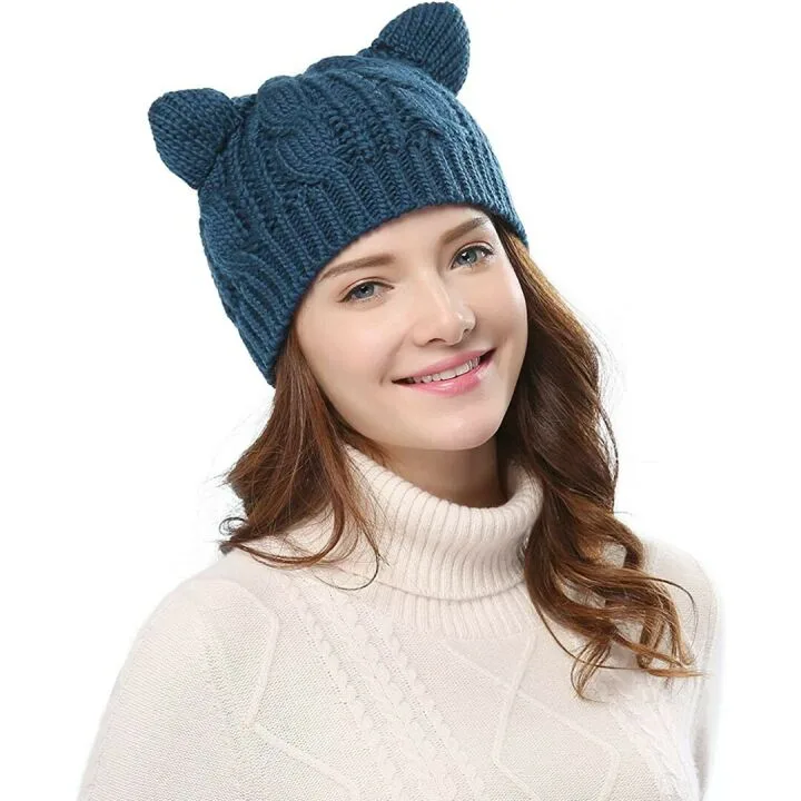 Cute Kitty Ears Beanie for Kids & Teens