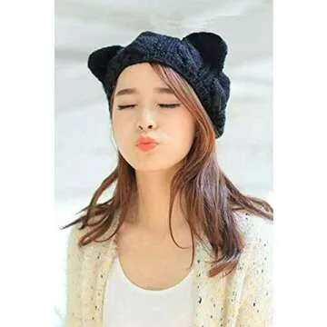 Cute Kitty Ears Beanie for Kids & Teens