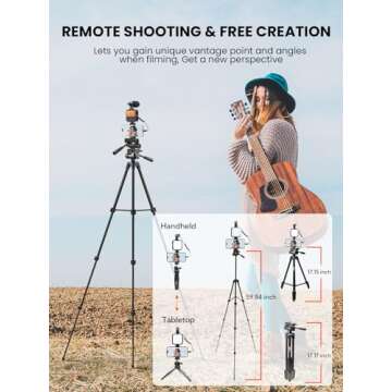 USKEYVISION Vlogging Kit for iPhone Youtuber Kit Content Creator Equipment for Smartphone with 59'' ...