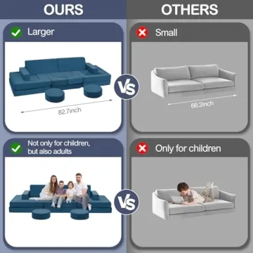 Edbuosy Modular Kids Play Couch - Ultimate 22 Piece Playset