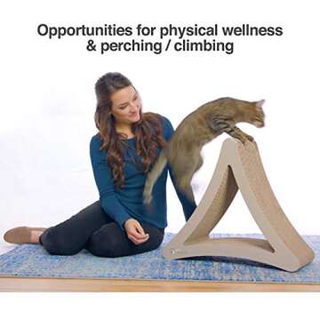 PetFusion 3-Sided Vertical Cat Scratching Post | Available in 18” & 24” | Multiple Angle Cat Scratching Pad; 6 Usable Sides. Scratch; Play; & Perch | 100% Recyclable Cardboard Lounge
