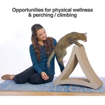 PetFusion 3-Sided Vertical Cat Scratching Post | Available in 18” & 24” | Multiple Angle Cat Scratching Pad; 6 Usable Sides. Scratch; Play; & Perch | 100% Recyclable Cardboard Lounge