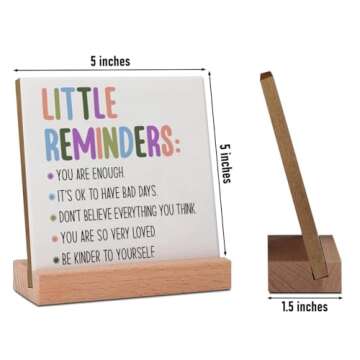 Inspirational Decorative Table Signs with Stand, Motivational Self Love Desk Decor, Appreciation Gif...