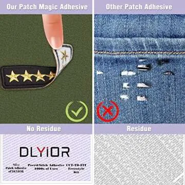 Patch Magic Adhesive, Washable Double-Sided Glue for Iron On Patches and Cut to Fit Freestyle Girl Scout Patches Kit.(2 Pack)