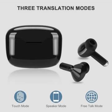 Y113 Language Translator Earbuds, Supports 144 Languages Online Offline Instant Voice Translator Dev...