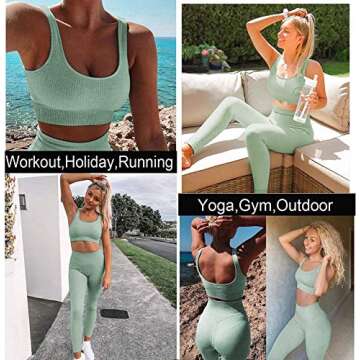 Fashspo Women's Stylish Crop Tank & Leggings Set