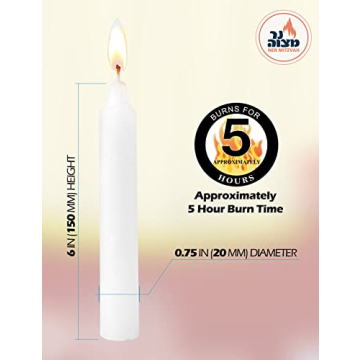 Ner Mitzvah Classic White Candles - 72 Bulk Pack