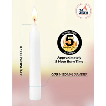 Ner Mitzvah Classic White Candles - 72 Bulk Pack
