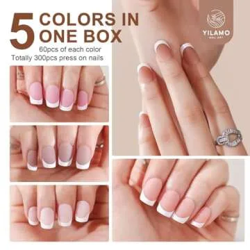 Yilamo French Gel Nail Tips - 300 pcs Press On Nails