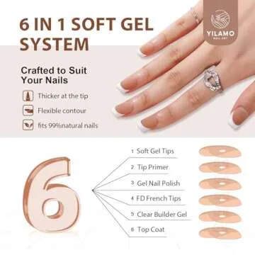 Yilamo French Gel Nail Tips - 300 pcs Press On Nails