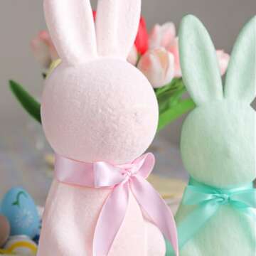 MOREDOTS Flocked Bunny Kit for Charming Easter Decor