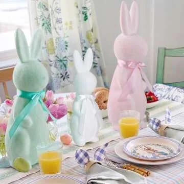MOREDOTS Flocked Bunny Kit for Charming Easter Decor