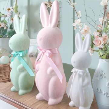 MOREDOTS Flocked Bunny Kit for Charming Easter Decor