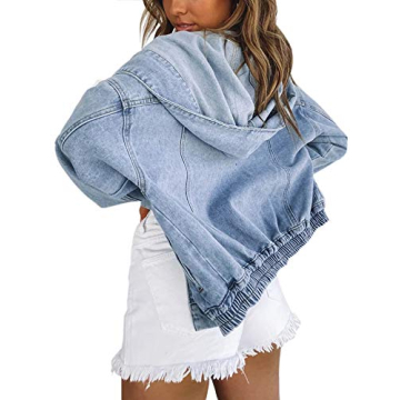 Stylish Hooded Denim Bomber Jacket for Women | Oversized & Versatile