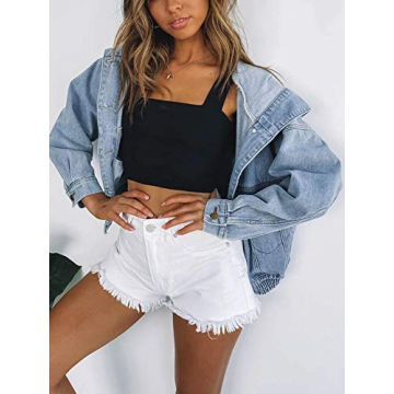 Jean Women Hooded Denim Bomber Jacket for Fall Style