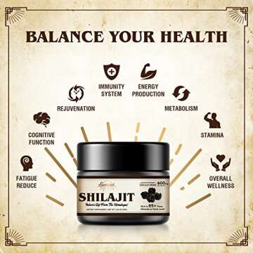 Shilajit Pure Himalayan Organic Shilajit Resin - 600mg Maximum Potency Natural Organic Shilajit Resin with 85+ Trace Minerals & Fulvic Acid for Energy, Immune Support, 30 Grams (1 Pack)
