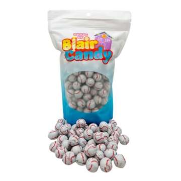 Chocolate Baseballs - 3 LB Resealable Stand Up Bulk Candy Bag (approx. 240 pieces) - Individually Fo...
