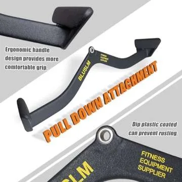 BLUSLM LAT Pull Down Bar for Cable Machine, LAT Pulldown Attachments T Bar V Bar Cable Attachment, Back Tricep Bar Strength Training Handle (BL6PLUS)