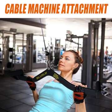 BLUSLM LAT Pull Down Bar for Cable Machine, LAT Pulldown Attachments T Bar V Bar Cable Attachment, Back Tricep Bar Strength Training Handle (BL6PLUS)