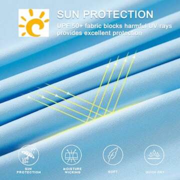 Willit Men's Sun Shirts UPF 50+ Rash Guard Long Sleeve Sun Protection Hoodie SPF UV Fishing Lightweight Athletic Running Blue L