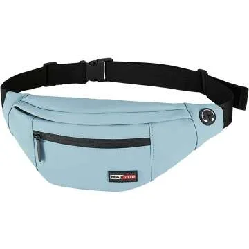 MAXTOP PU Leather Fanny Pack - 4-Zipper Pockets