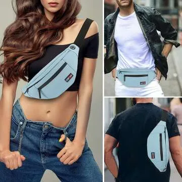 MAXTOP PU Leather Fanny Pack - 4-Zipper Pockets